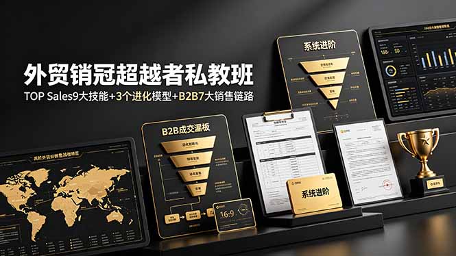 外贸销冠超越者私教班：TOP Sales9大技能+3个进化模型+B2B7大销售链路，系统进阶-老吴出海笔记