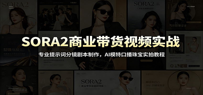 SORA2商业带货视频实战:专业提示词分镜剧本制作,AI模特口播珠宝实拍教程-老吴出海笔记