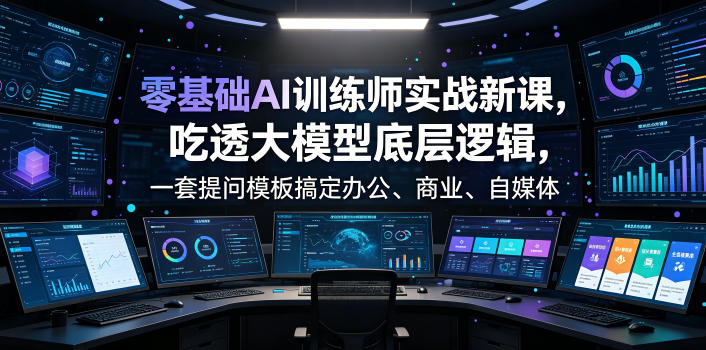 零基础AI训练师实战课,吃透大模型底层逻辑,一套提问模板搞定办公、商业、自媒体、设计、生活全场景AI落地应用-老吴出海笔记