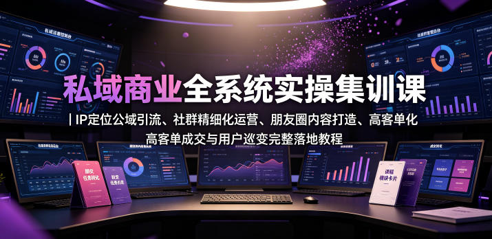 私域商业全系统实操课|IP定位公域引流、社群精细化运营、朋友圈内容打造、高客单成交与用户裂变完整落地教程-老吴出海笔记