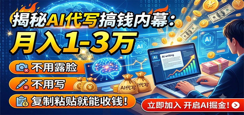 揭秘AI代写搞钱内幕：月入1-3万，不用露脸不用写，复制粘贴就能收钱！-老吴出海笔记