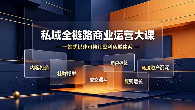 私域全链路商业运营大课,内容打造社群模型成交漏斗,一站式搭建可持续盈利私域体系-老吴出海笔记