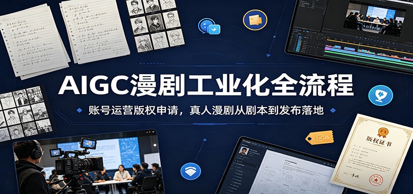 AIGC漫剧工业化全流程:账号运营版权申请,真人漫剧从剧本到发布落地-老吴出海笔记