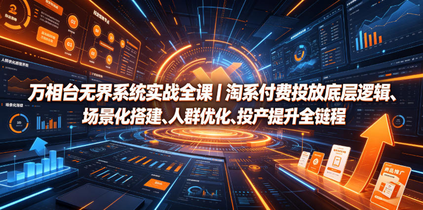 万相台无界系统实战全课｜淘系付费投放底层逻辑、场景化搭建、人群优化、投产提升全链路运营教程-老吴出海笔记