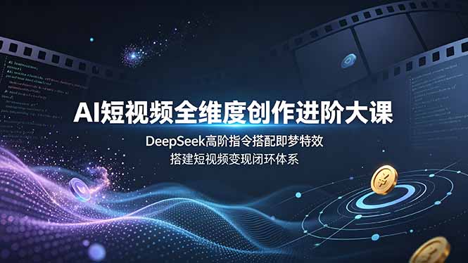 AI短视频全维度创作进阶大课,DeepSeek高阶指令搭配即梦特效,搭建短视频变现闭环体系-老吴出海笔记