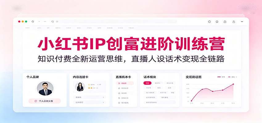 小红书IP创富进阶训练营:知识付费全新运营思维,直播人设话术变现全链路-老吴出海笔记