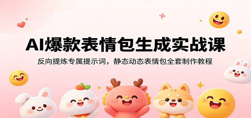 AI爆款表情包生成实战课:反向提炼专属提示词,静态动态表情包全套制作教程-老吴出海笔记