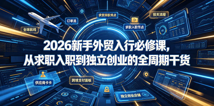 2026新手外贸入行必修课,从求职入职到独立创业的全周期干货-老吴出海笔记