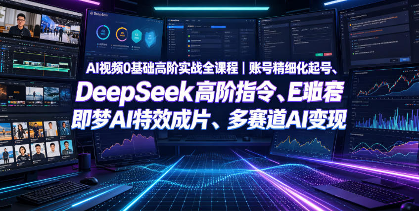 AI视频0基础高阶实战全课程|账号精细化起号、DeepSeek高阶指令、即梦AI特效成片、多赛道AI短视频量产变现-老吴出海笔记