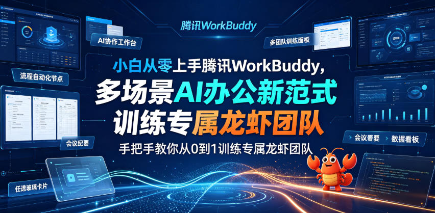 小白从零上手腾讯WorkBuddy,多场景AI办公新范式实战,手把手教你从0到1训练专属龙虾团队-老吴出海笔记