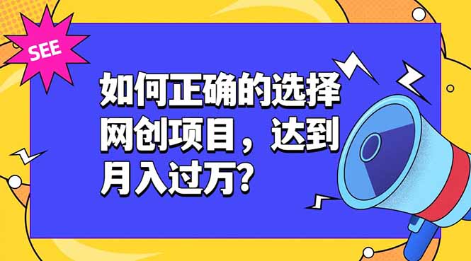 如何正确的选择网创项目,达到月入过万?,本课程教你正确选择项目。-老吴出海笔记