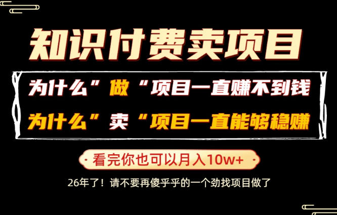 普通人为什么能够靠卖项目轻松月入10W+,而做项目却容易成炮灰,卖项目为什么能够稳賺不赔?【揭秘】-老吴出海笔记