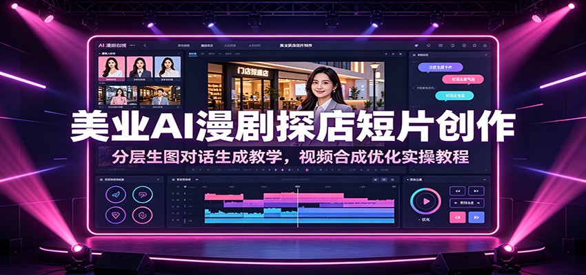 美业AI漫剧探店短片创作:分层生图对话生成教学,视频合成优化实操教程-老吴出海笔记
