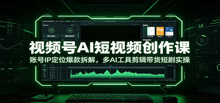 视频号AI短视频创作课:账号IP定位爆款拆解,多AI工具剪辑带货短剧实操-老吴出海笔记