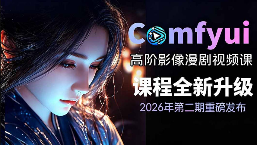 2026新版ComfyUI漫剧动画全流程实战课,0基础入门到进阶全流程动态漫,轻松实现流量变现-老吴出海笔记