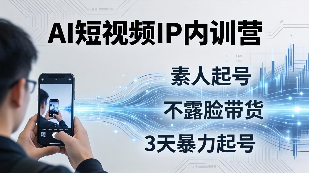 2026AI短视频IP内训营-更新:从素人起号到不露脸带货,3天暴力起号全流程拆解-老吴出海笔记
