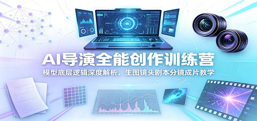 AI导演全能创作训练营：模型底层逻辑深度解析，生图镜头剧本分镜成片教学-老吴出海笔记