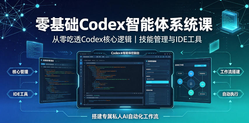 零基础Codex智能体系统课｜从零吃透Codex核心逻辑、技能管理与IDE工具，搭建专属私人AI自动化工作流-老吴出海笔记