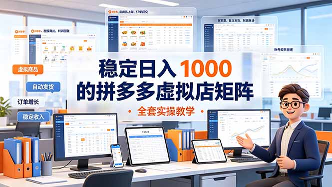 稳定日入 1000 的拼多多虚拟店矩阵,全套实操教学-老吴出海笔记