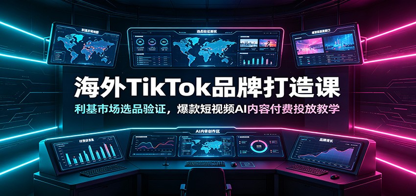 海外TikTok品牌打造课:利基市场选品验证,爆款短视频AI内容付费投放教学-老吴出海笔记
