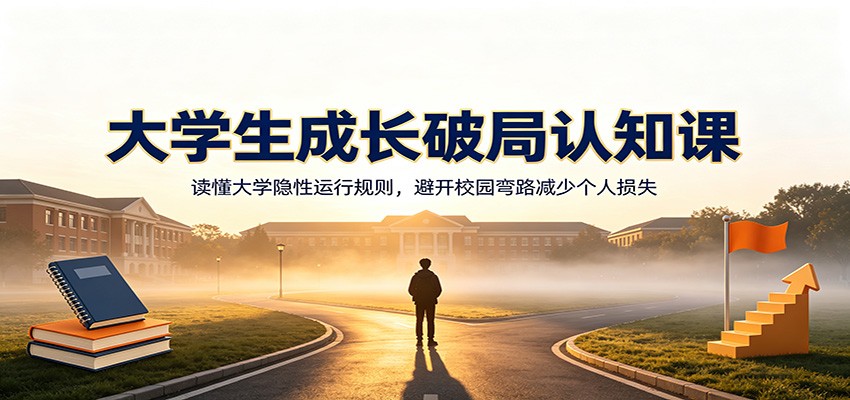 大学生成长破局认知课：读懂大学隐性运行规则，避开校园弯路减少个人损失-老吴出海笔记