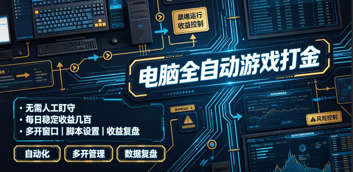 电脑全自动游戏打金,无需人工盯守,每日稳定收益几百!【揭秘】-老吴出海笔记