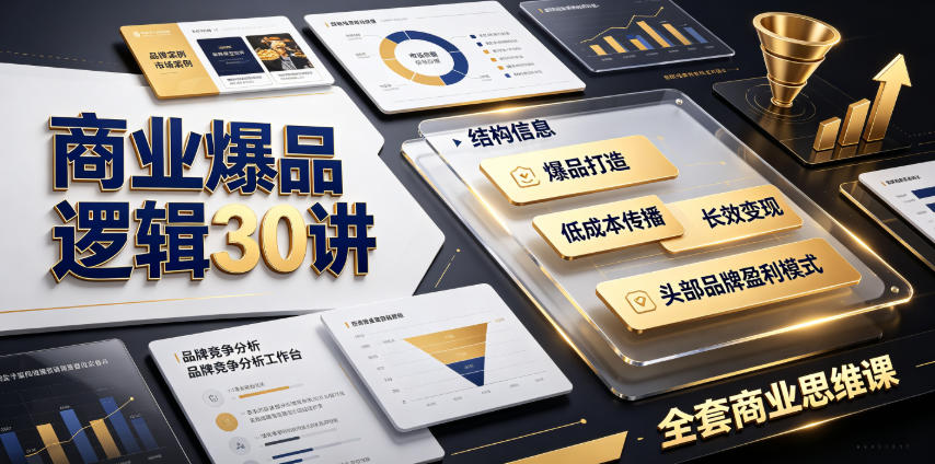 商业爆品逻辑30讲｜拆解各行各业头部品牌盈利模式，吃透爆品打造、低成本传播、长效变现全套商业思维课-老吴出海笔记
