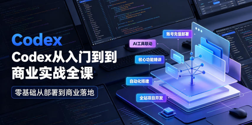 Codex从入门到商业实战全课|账号充值部署、AI工具联动、核心功能精讲、自动化搭建、全站项目开发零基础教程-老吴出海笔记