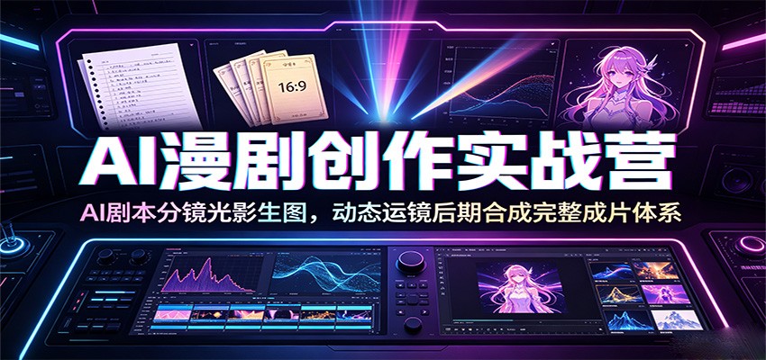 AI漫剧创作实战营:AI剧本分镜光影生图,动态运镜后期合成完整成片体系-老吴出海笔记