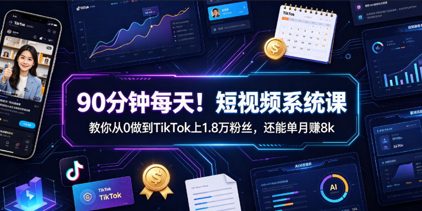 90分钟每天!短视频系统课教你从0做到TikTok上1.8万粉丝,还能单月賺8k【原创双语字幕】-老吴出海笔记