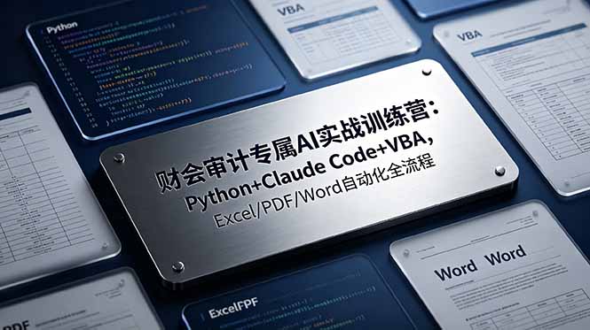 财会审计专属 AI实战训练营-更新:Python+Claude Code+VBA,Excel/PDF/Word自动化全流程-老吴出海笔记