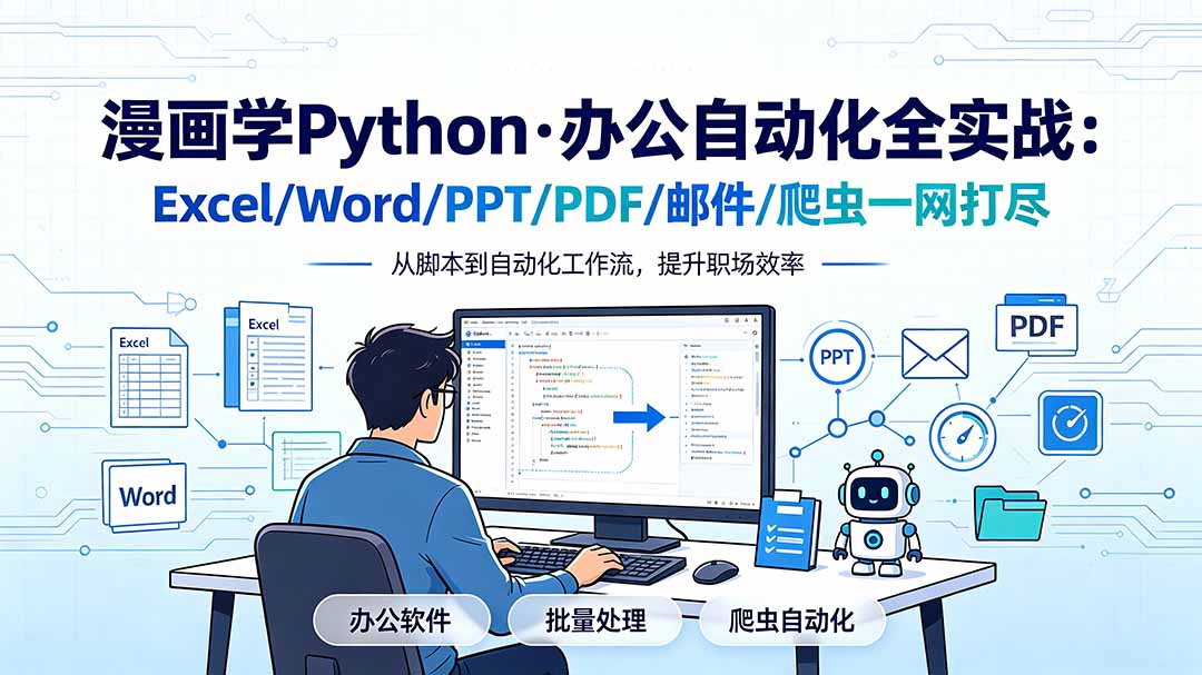漫画学Python·办公自动化全实战：Excel/Word/PPT/PDF/邮件/爬虫一网打尽-老吴出海笔记