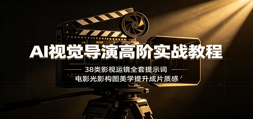 AI视觉导演高阶实战教程:38类影视运镜全套提示词,电影光影构图美学提升成片质感-老吴出海笔记