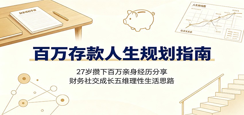 百万存款人生规划指南:27岁攒下百万亲身经历分享,财务社交成长五维理性生活思路-老吴出海笔记