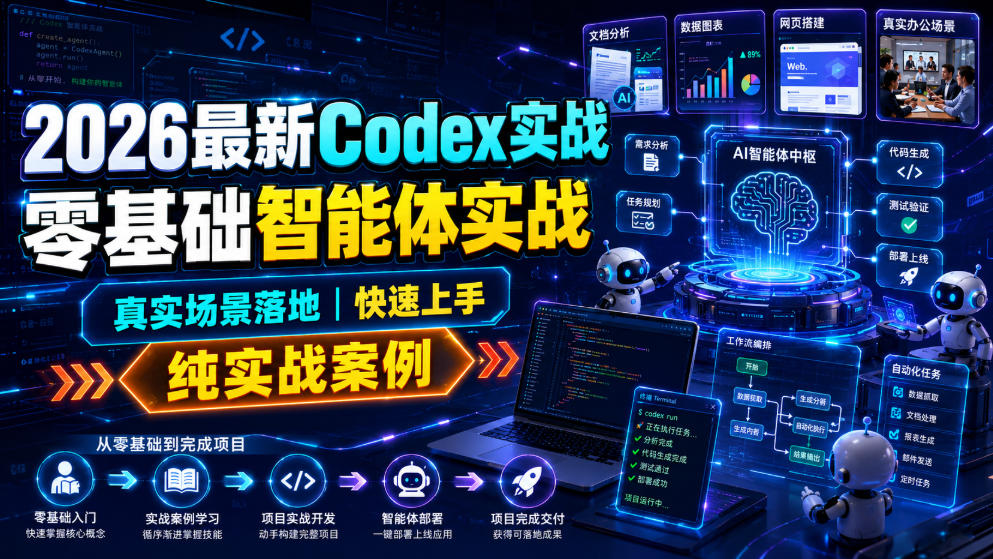 2026最新Codex实战零基础智能体实战，真实场景落地，快速上手，纯实战案例-老吴出海笔记