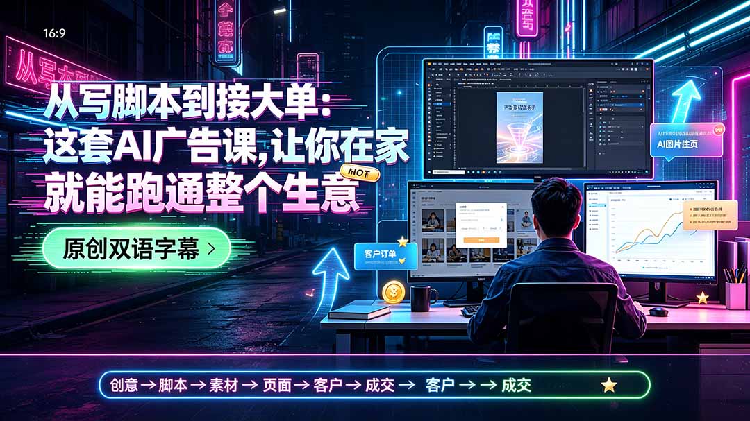 从写脚本到接大单：这套AI广告课，让你在家就能跑通整个生意【原创双语字幕】-老吴出海笔记