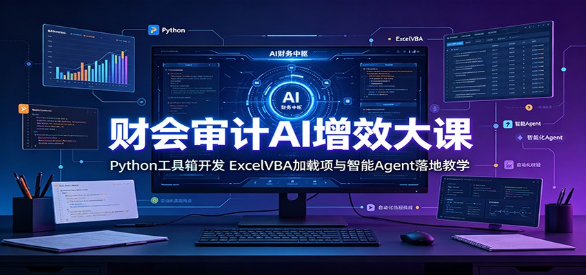 财会审计AI增效大课:Python工具箱开发,ExcelVBA加载项与智能Agent落地教学-老吴出海笔记