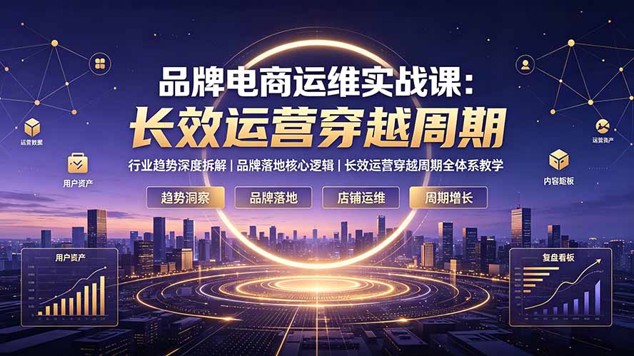 品牌电商运维实战课:行业趋势深度拆解|品牌落地核心逻辑|长效运营穿越周期全体系教学-老吴出海笔记