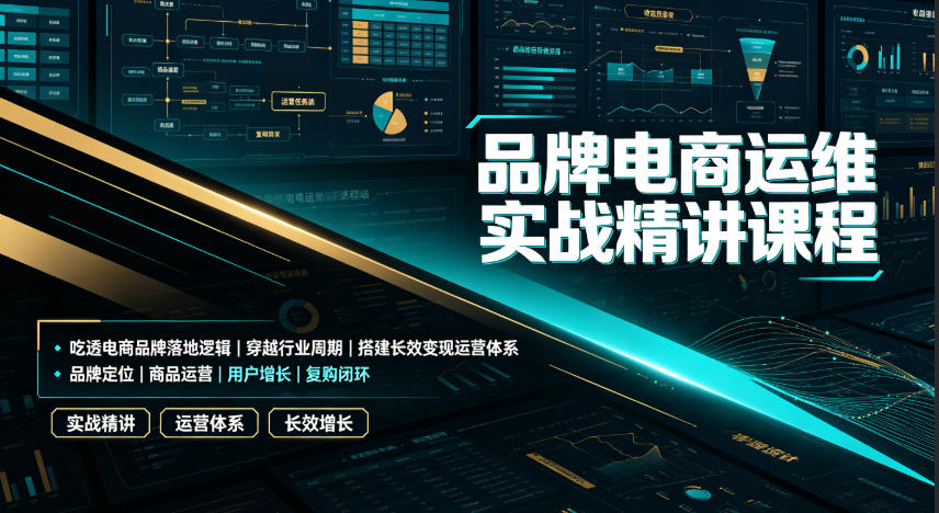 品牌电商运维实战精讲课程|吃透电商品牌落地逻辑、穿越行业周期、搭建长效变现运营体系-老吴出海笔记