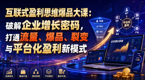 互联式盈利思维爆品大课:破解企业增长密码,打通流量、爆品、裂变与平台化盈利新模式-老吴出海笔记