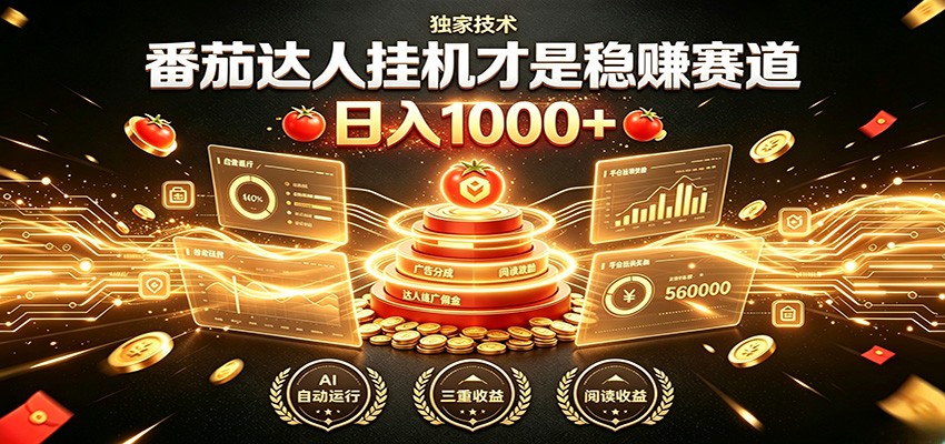 别再瞎找副业!番茄达人挂机才是稳赚赛道 日入1000+-老吴出海笔记