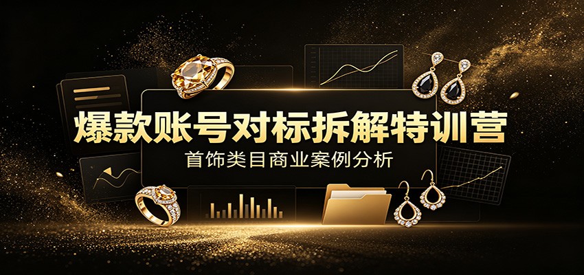 爆款账号对标拆解特训营:首饰类目商业案例分析,配套完整资料内容-老吴出海笔记