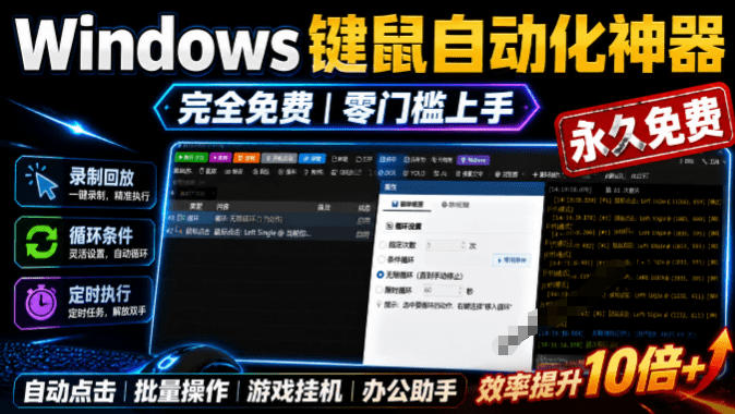 专业Windows键鼠自动化工具,免费永久使用,告别重复操作,小白也能快速创建自动化脚本 点点精灵-老吴出海笔记