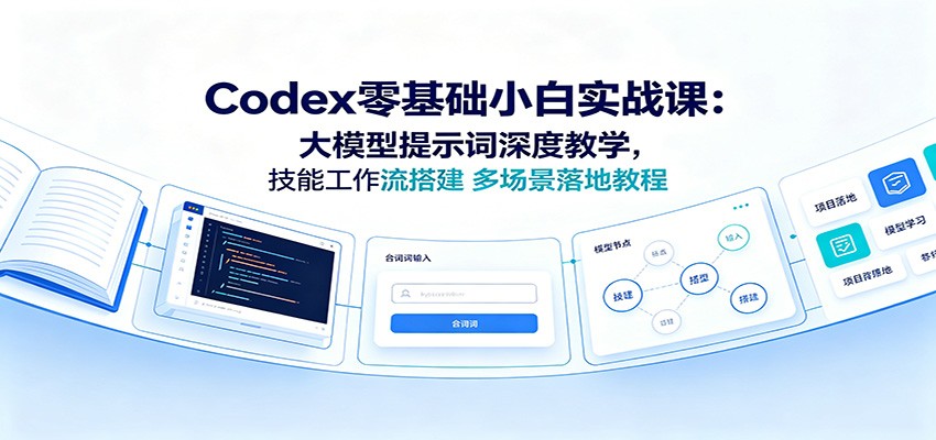 Codex零基础小白实战课:大模型提示词深度教学,技能工作流搭建多场景落地教程-老吴出海笔记