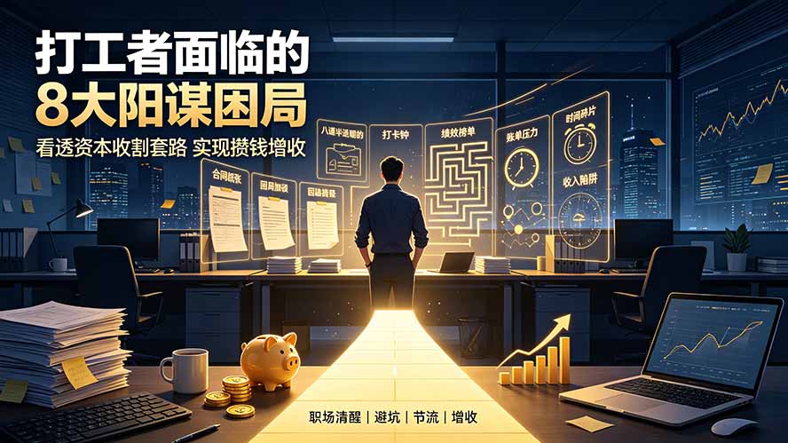 付费文章：打工者面临的8大阳谋困局，看透资本收割套路实现攒钱增收-老吴出海笔记