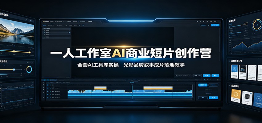 一人工作室AI商业短片创作营:全套AI工具库实操,光影品牌叙事成片落地教学-老吴出海笔记