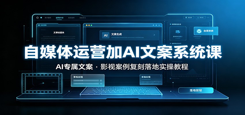 自媒体运营加AI文案系统课::AI专属文案,影视案例复刻落地实操教程-老吴出海笔记