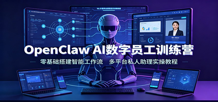 OpenClaw AI数字员工训练营:零基础搭建智能工作流,多平台私人助理实操教程-老吴出海笔记