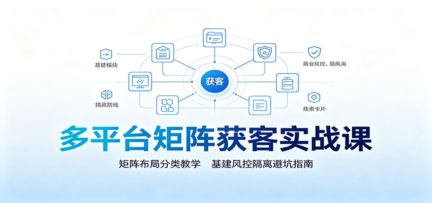 多平台矩阵获客实战课：矩阵布局分类教学，基建风控隔离避坑指南-老吴出海笔记