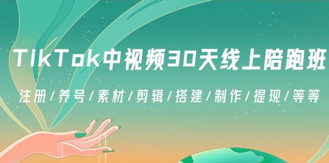 TikTok中视频-30天线上陪跑班：注册/养号/素材/剪辑/搭建/制作/提现/等等-老吴出海笔记